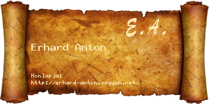 Erhard Anton névjegykártya